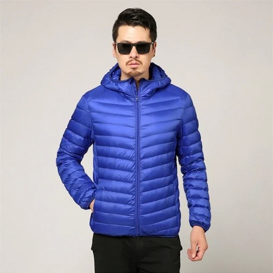 Men-s All-Season Ultra Lightweight Packable Down Jacket Water and Wind-Resistant Breathable Coat Big Size Men Hoodies Jackets