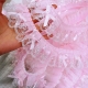 5CM Wide Pink Embroidery 3D Flower Tulle Lace Fabric Trim Ribbon DIY Sewing Applique Collar Fringe Tassel Wedding Guipure Decor