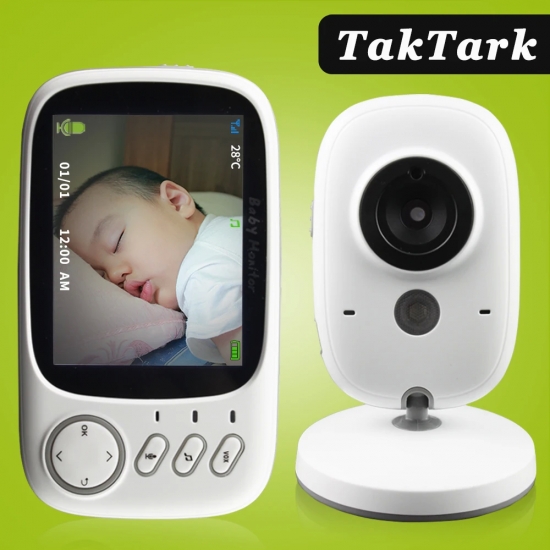 3-2 inch Wireless Video Color Baby Monitor High Resolution Baby Nanny Security Camera  Night Vision Temperature Monitoring