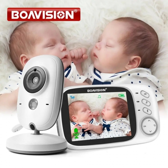 VB603 Video Baby Monitor 2-4G Wireless With 3-2 Inches LCD 2 Way Audio Talk Night Vision Surveillance Security Camera Babysitter