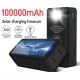 100000mAh Solar Power Bank Mobile Phone Wireless Charging Large Capacity External Battery Fast Charging For Travel And Camping