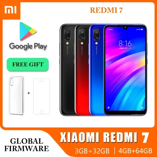Original Xiaomi Redmi 7 Smartphone Global ROM 4+64Gb 6-26 Inch HD Screen Octa Core 4000 MAh Unlocked Android 4G Mobile Phones