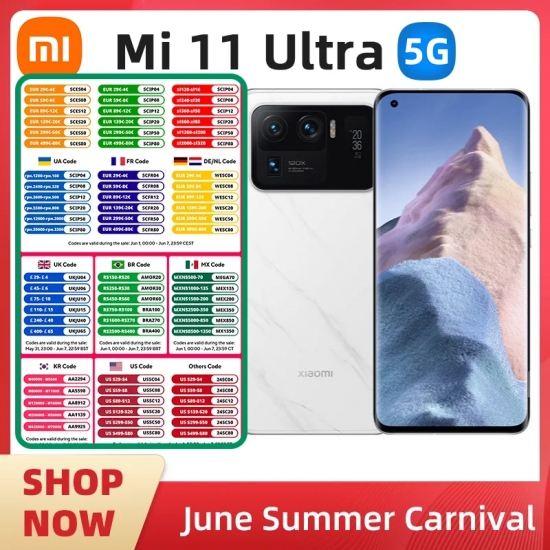 Xiaomi 11 ultra 5G Global version 512G Snapdragon888 6-81inch 50MP 120x zoom All Colours in good condition Original used phone