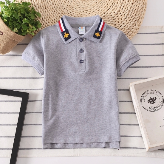 Baby Boys Summer Polo Shirt Cotton Breathable Children-s Clothes Kids Turn-down Collar Striped Tee Boys Short Sleeves Shirt Tops