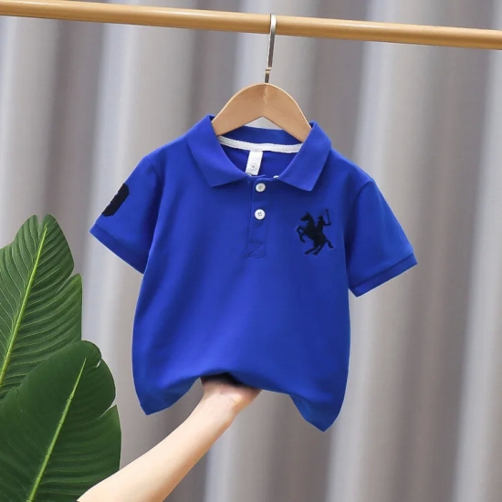 Fashion Polo Kids Boys Summer Short Sleeve Polo Shirts Toddler Baby Boy Casual Shirt School Outwear Top Children Clothes 2-12+y