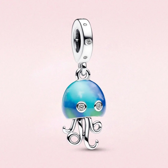 New Charm Summer Bead Murano Octopus Pendant Donald Fit Original Bracelet fFor Women Heart  Jewelry Gift