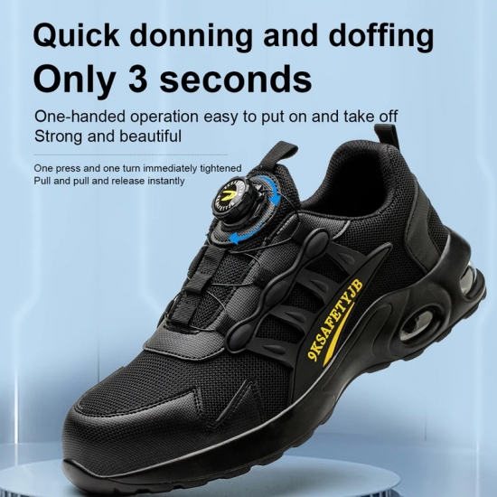 Men-s Rotating Button Safety Shoes Steel Toe Work Sneakers Indestructible Shoes Puncture-Proof work Boots Air Cushion Men Boots