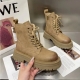 Autumn Winter 2023 New Trend Woman‘s Round Toe Lace Up Plush Footwear Boots-Women Comfortable Fur Ankle Solid Color Ladies Boots