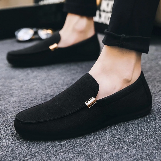 Men Casual Shoes Canvas Slip On Fashion Loafers for Male Luxury Dress Driving Shoes Formal Wedding Party Flats Plus Size