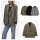 PB-amp;ZASpring-Summer 2023 New Commuting Loose Leisure Fashion Suit Lapel Loose Double Breasted Blazer
