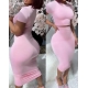 Womens Two Piece Sets Elegant Sexy Outfit Short Sleeve Top -amp; High Waist Skirt Set New Fashion 2023 Summer Casual Female Suit