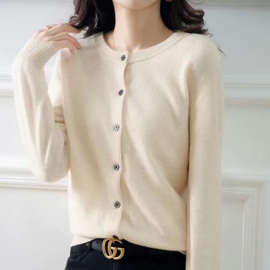 Women Cardigans Sweater O-neck Spring Autumn Knitted Cashmere Cardigans Solid Single Breasted Womens Sweaters DF4934