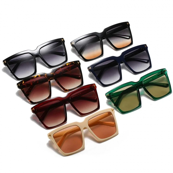 Square Sunglasses Women 2024 Vintage Brand  Oversize T Women-s Sun Glasses Black Gradient Female Glasses Men-s Oculos UV400