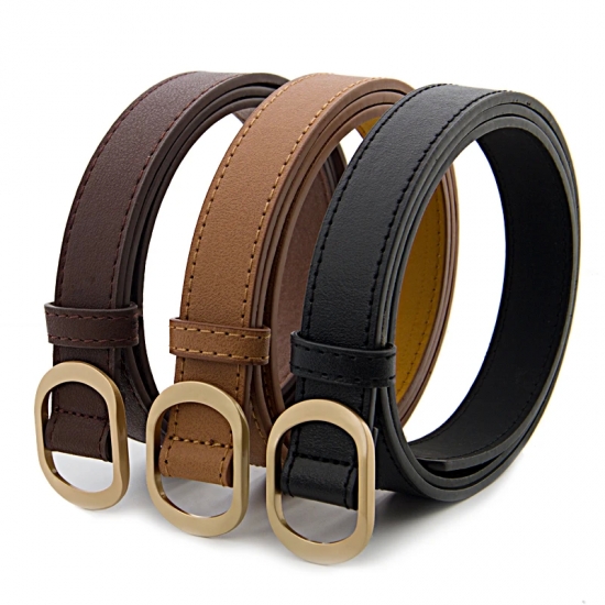 Five Colors Women-s Belt Is Used For Jeans Waist Artificial Is  For Dresses Fashionable Gold Buttoned Pants