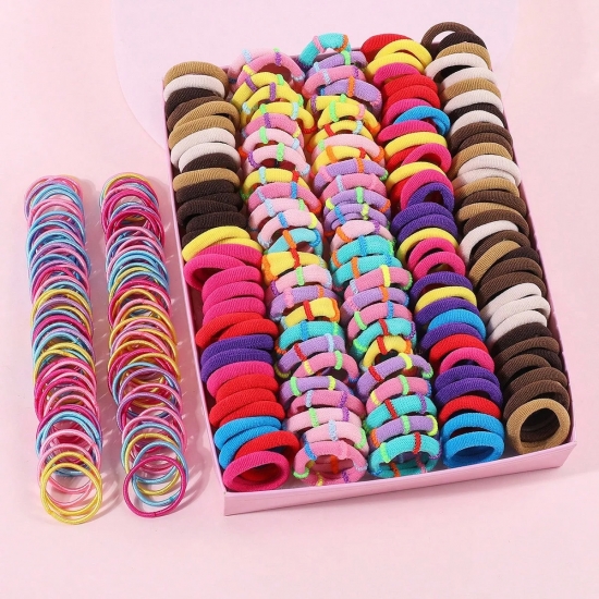 300-250Pcs Girls Colorful Hair Band Set Candy Color Elastic Rubber Band Children Ponytail Holder Headband Girls Hair Accessories