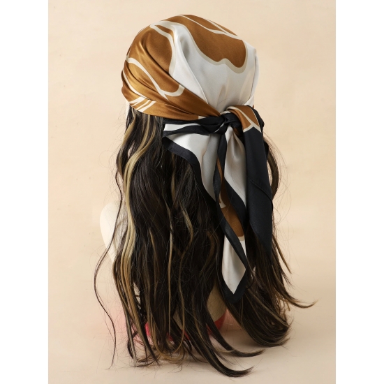 Luxury Brand 2023 Silk Square Scarf Women Cat Neck Hair Tie Band Beach Hijab Kerchief Head Headbands Bandana Female Foulard 70cm
