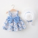 2023 Summer New Baby Dress Small Daisy Cotton Princess Dress Big Bow Sling Children-s Clothing Gift Hat