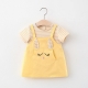 Summer Baby Cartoon Cat Dress Striped Short Sleeve Top Suspended Princess Dress 0-3 Year Old Girls- Clothing