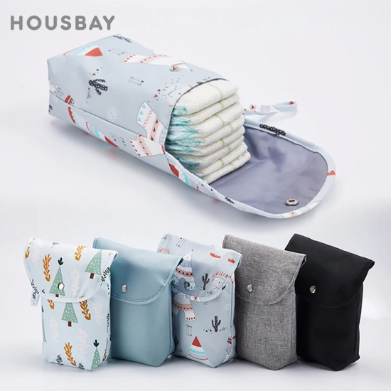 Baby Diaper Bag Organizer Reusable Waterproof Wet-Dry Cloth Bag Mummy Storage Nappy Bag For Disposable Carrying Diaper Clothing