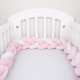 1M-2M-3M-4M Baby Bumper Crib Cot Protector Infant Bebe Bedding Set for Baby Boy Girl Braid Knot Pillow Cushion Room Decor