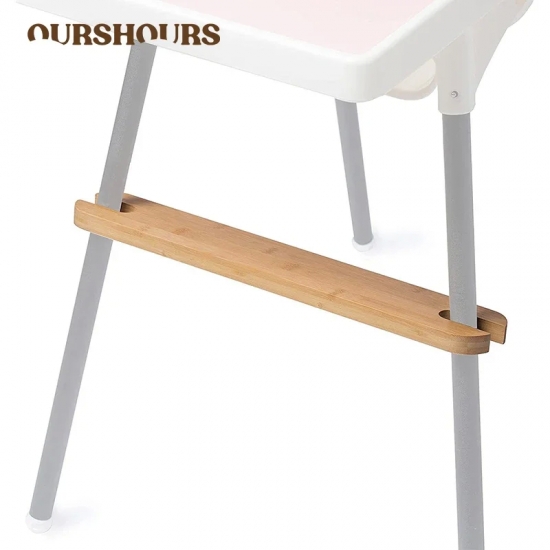 Baby High Chair Footrest Natural Bamboo Wooden Infant Seat Foot Rest Non-slip Stable Highchair Accessories Kids Babies Stuff