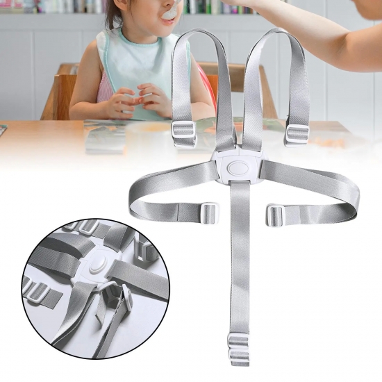 Baby Safety Belt Adjustable 5 Point Harness Baby High Chair Straps Seat Belts  Lunch Seat Car Fixed Belts For Child Kid Stroller