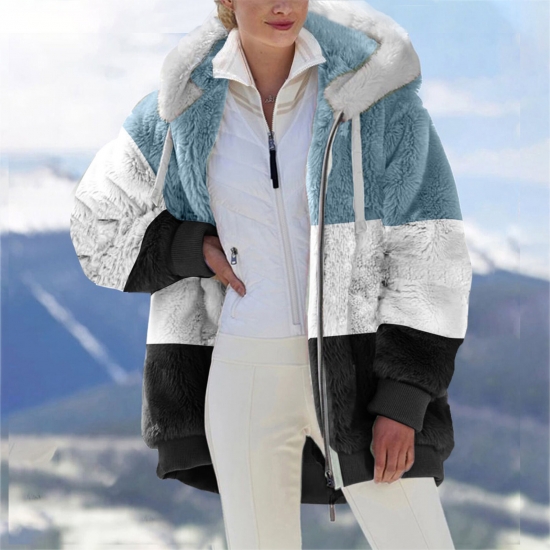 ATIXEL Black Friday deals! North Face Outerwear Womens Warm Faux Coat Jacket Winter Zipper Long Sleeve Outerwears