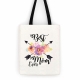 Custom Apparel R Us Best Mom Ever Floral Cotton Canvas Tote Bag Day Trip Bag Carry All