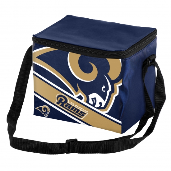 Forever Collectibles - Big Logo Stripe 6 Pack Cooler, Los Angeles Rams