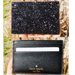 Kate Spade New York Kate Spade Greta Court Graham Black Glitter Card Holder Wallet