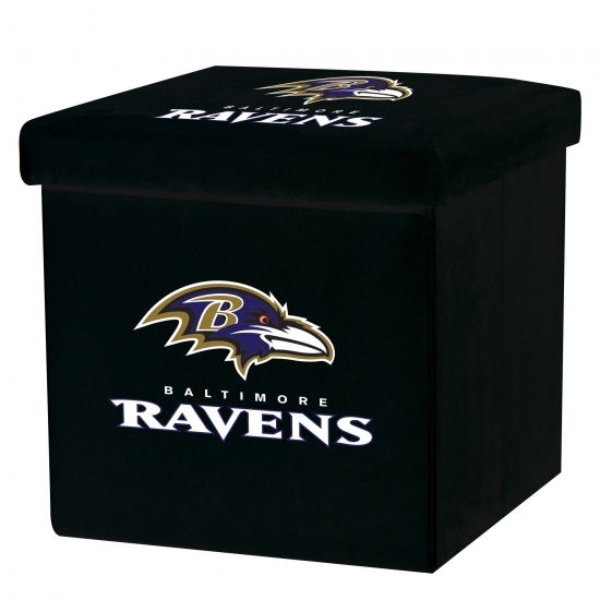 Franklin Sports NFL Baltimore Ravens Storage Ottoman with Detachable Lid