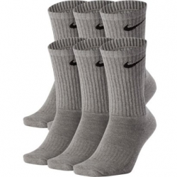 Nike Performance Cotton Soft-Dry Cushion Training Crew Socks 6 Pack Dark Heather Grey Mens Sz 8-12 Large