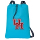 Broad Bay Cotton Canvas University of Houston Drawstring Backpack Aqua Natural Cotton UH Cinch Bag with Wide Straps