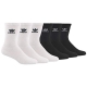adidas Originals Mens Trefoil Crew Socks 6Pair WhiteBlack BlackWhite Large Shoe Size 612