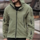 YODETEY Outdoor Warm Inner Liner Fleece Jacket MenS Cold Proof Stormsuit Hood Jacket Solid Color Hooded Jacket Green 4S