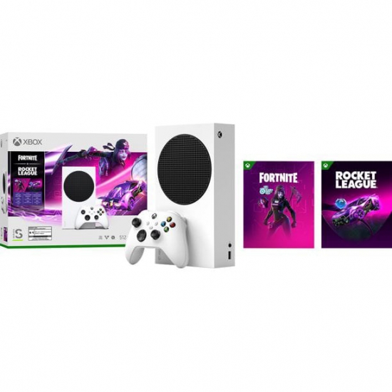 Microsoft Xbox Series S  Fortnite  Rocket League Bundle Discfree Gaming  White