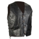 Charlotte Madison Medium Hand-Sewn Pebble Grain Genuine Leather Biker Vest