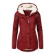 JustVH Womens Winter Faux Fur Hooded Coat Cotton Padded Jacket Outwear
