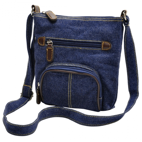 Denim  Crossbody Bag,  Coofit Casual Mini Shoulder Bag Messenger Bag Purse for School Kids Teen Men Women Dark Blue