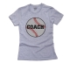 Hollywood Thread Coach - Vintage Baseball - Large Print Classic Women's Cotton Grey T-Shirt