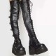 Winter Female High Platform Over The Knee Boots Women Stretch Fabric Thigh High Sexy Punk Woman Buckle Shoes Wedges Shoes Woman