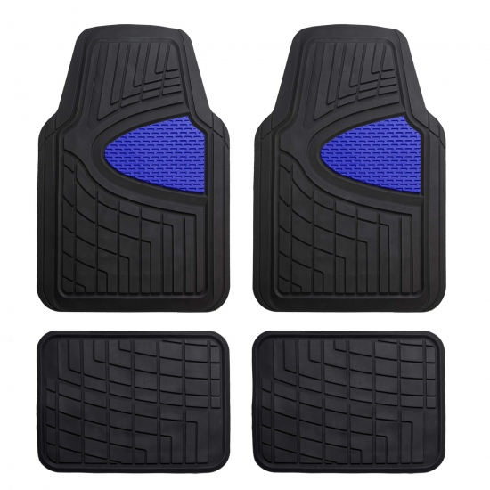 FH Group Premium Floor Mats Tall Channel Trimmable Rubber Mats  Full Set