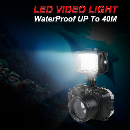 Potable Waterproof Camera Flash Light Underwater 40m Diving Photography Fill Light 1800LM Rechargeable Battery Camera Accessory