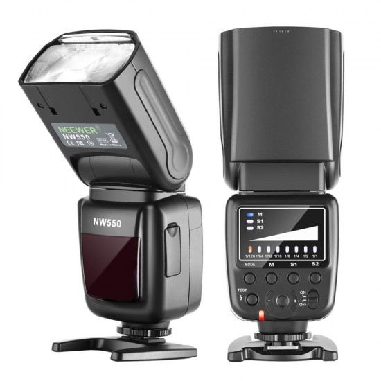 NW550 Camera Flash Speedlite Compatible with Canon Nikon Panasonic Olympus Pentax, Sony with Mi Hot Shoe and Other DSLRs