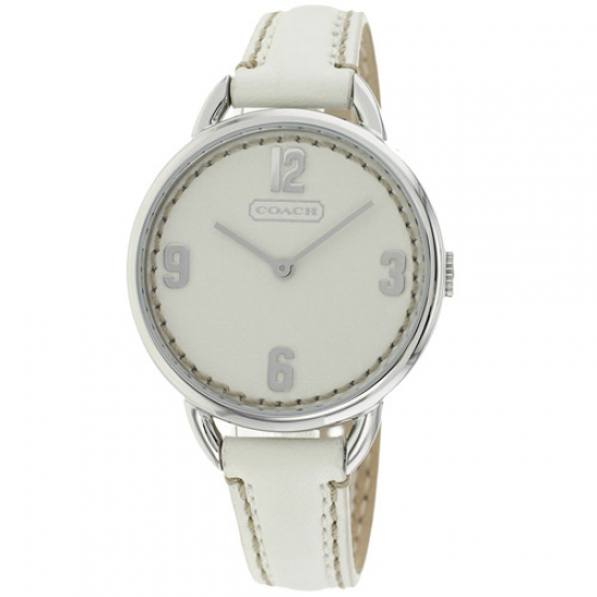 Kate Spade New York BRAND NEW WOMENS COACH (14501806) OVERSIZED WHITE LEATHER STRAP WATCH