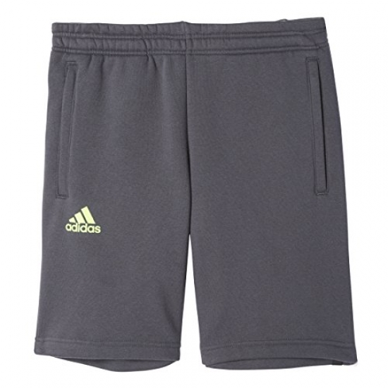 adidas Mens Soccer Men's Messi Short, Dark Grey/Solar Green, Small