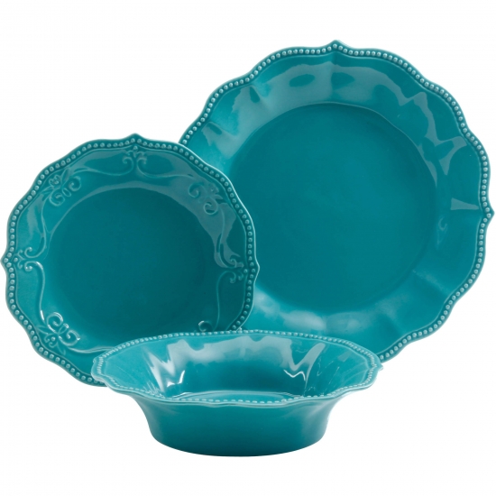 The Pioneer Woman Paige 12Piece Dinnerware Set Turquoise