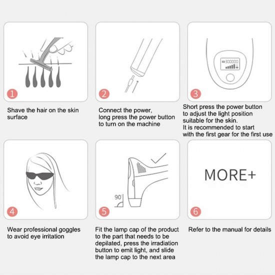 MLAY Laser Epilator 300000 Flash Hair Removal Device Painless Permanent Depilador Face Body Bikini Trimmer for Women Men