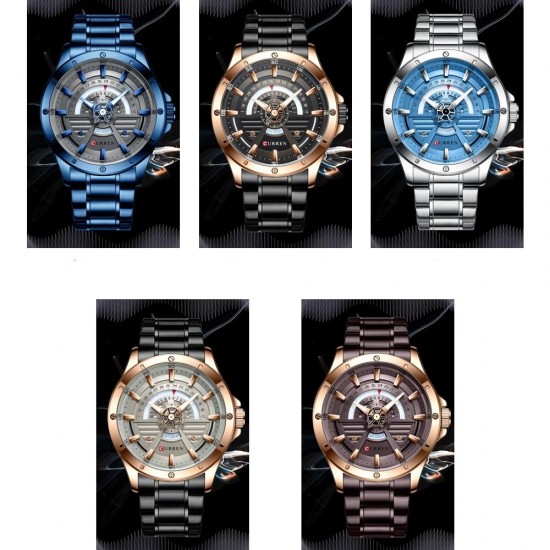 CURREN New Sports Watches Mens Fashion Casual Quartz Watch Stainless Steel Watch Date Week Clock Male Creative Wristwatch