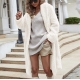 symoid Womens Coats  Jackets Ladies Warm Faux Fur Coat Jacket Winter Solid Turn Down Collar Outerwear White M